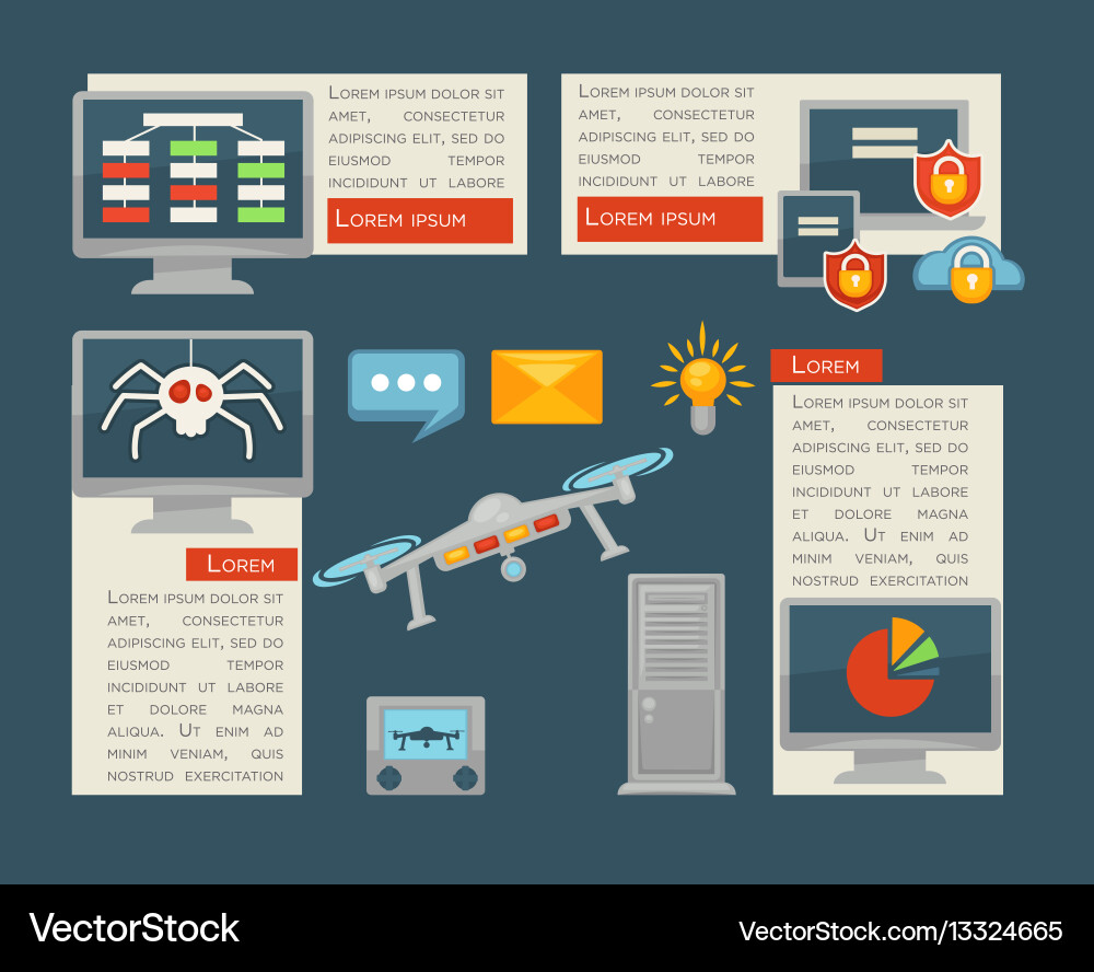 Internet security and computer digital control vector image