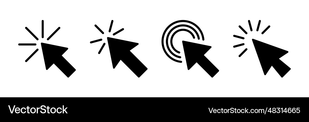 Klicken Sie auf Symbol Cursor Zeigerzeichen vektorbild