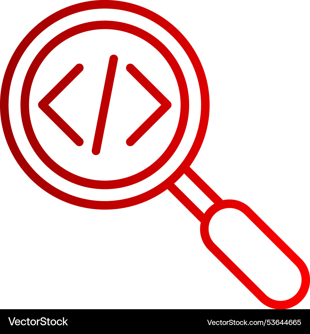 Magnifying line gradient icon Vector Image
