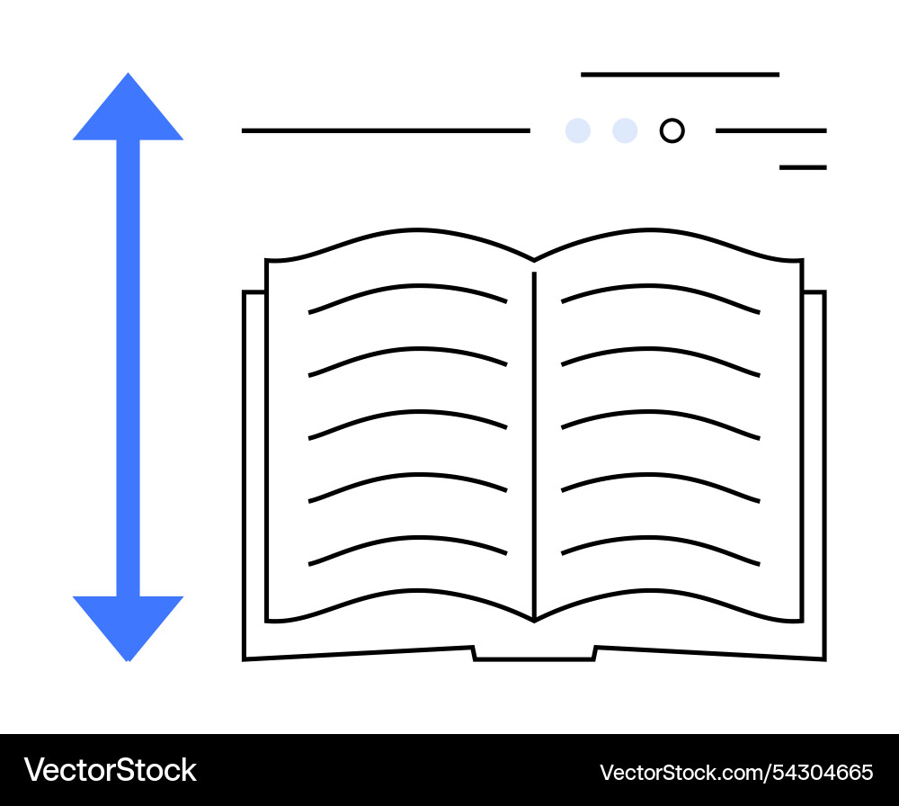 Open book with horizontal and vertical lines Vector Image