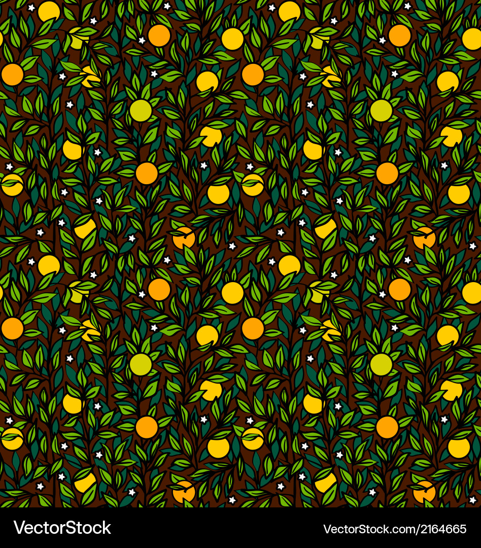 Orange Tree Branch Pattern vector image