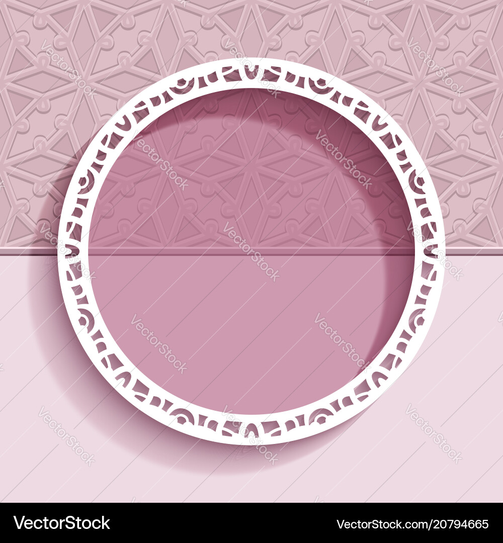Round frame with cutout border pattern Round frame with cutout border pattern vector image