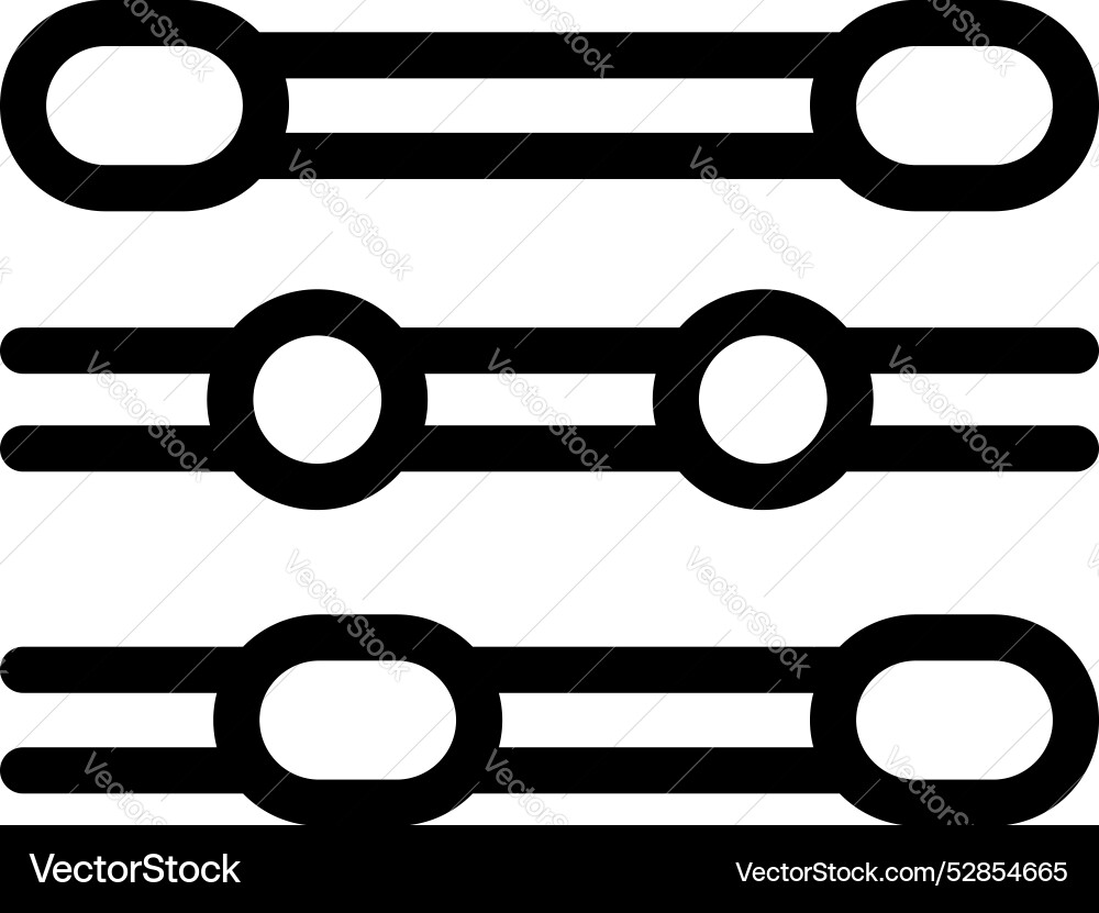 Set of three horizontal level sliders with round Vector Image