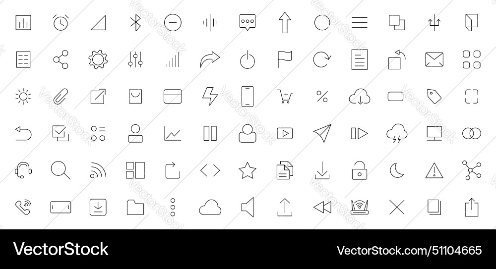 User experience and interface icon set ui flat Vector Image