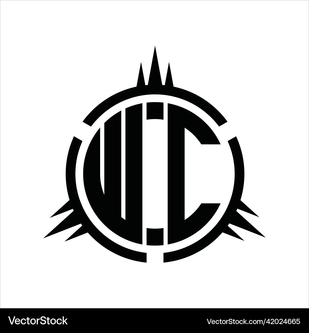 Wc logo monogram circle element design template Vector Image