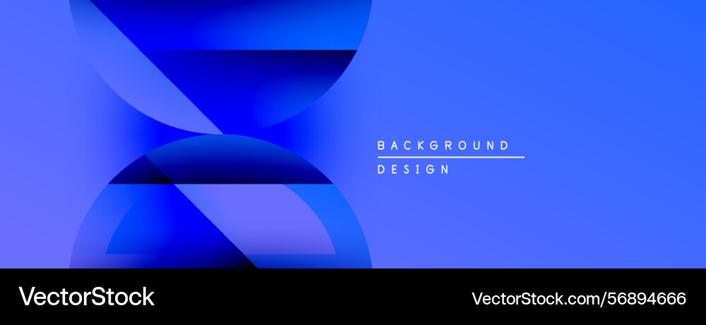 Abstract blue shapes overlap creating dynamic vector image