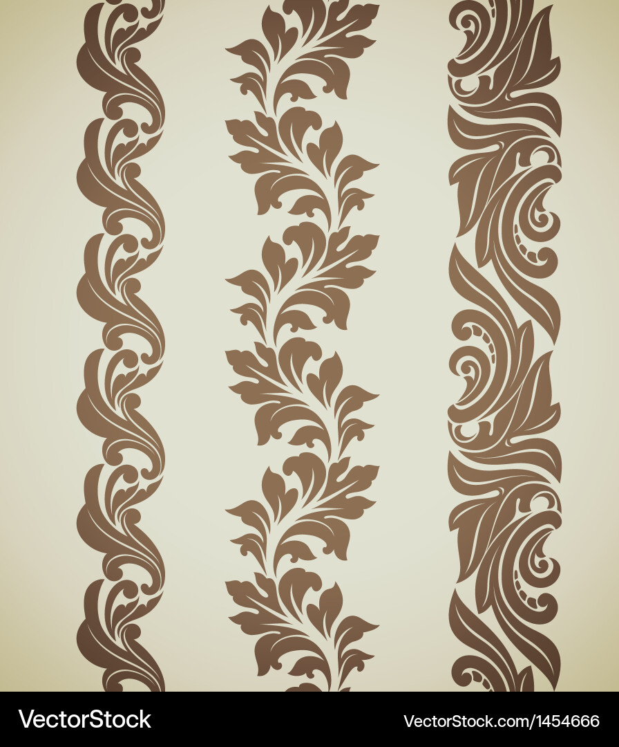 Baroque Scroll Patterns vector image