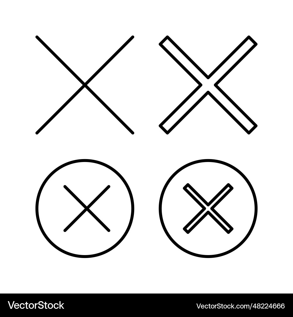 Close icon delete remove cancel exit symbol Vector Image