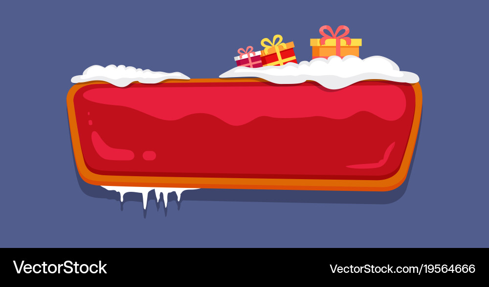 Empty glossy web push button covered snow vector image