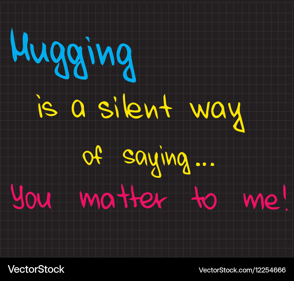 Hugging is a silent way Vector Image