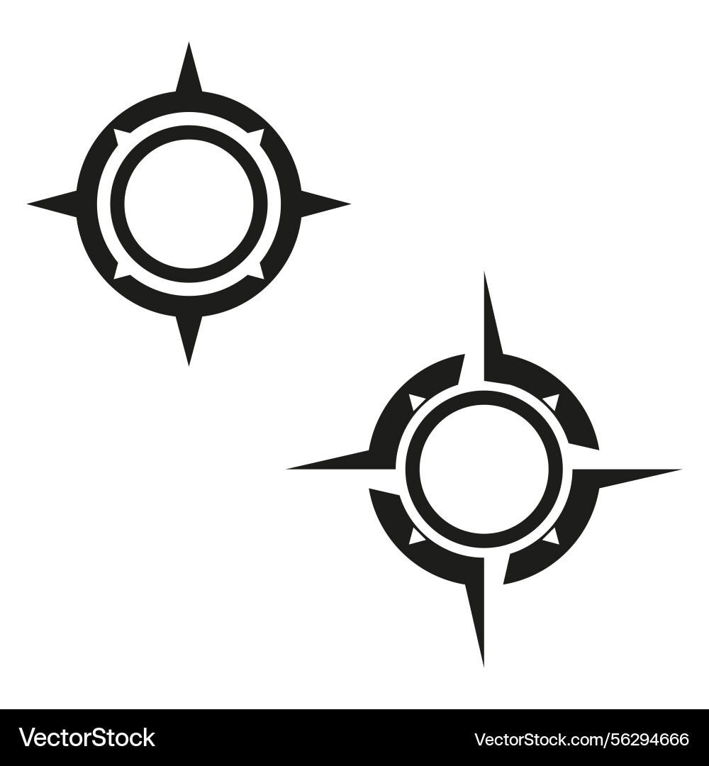 Navigation compass icon directional pointer shape Navigation compass icon directional pointer shape Vector Image