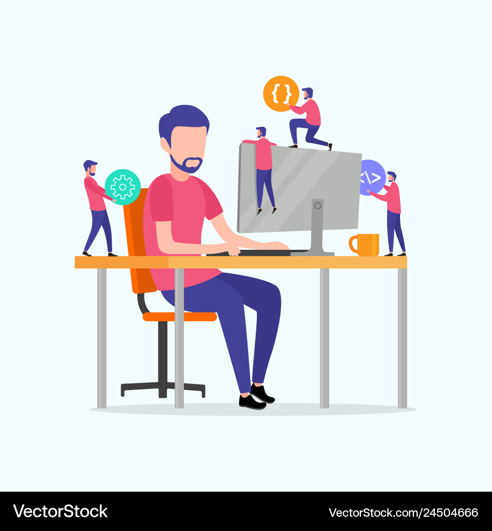Programming Web Development Design Konzept Programming Web Development Design Konzept vektorbild