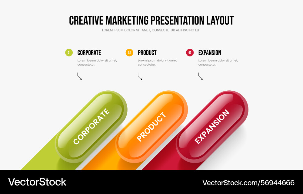 Project introduction three step infographic frame Project introduction three step infographic frame vector image