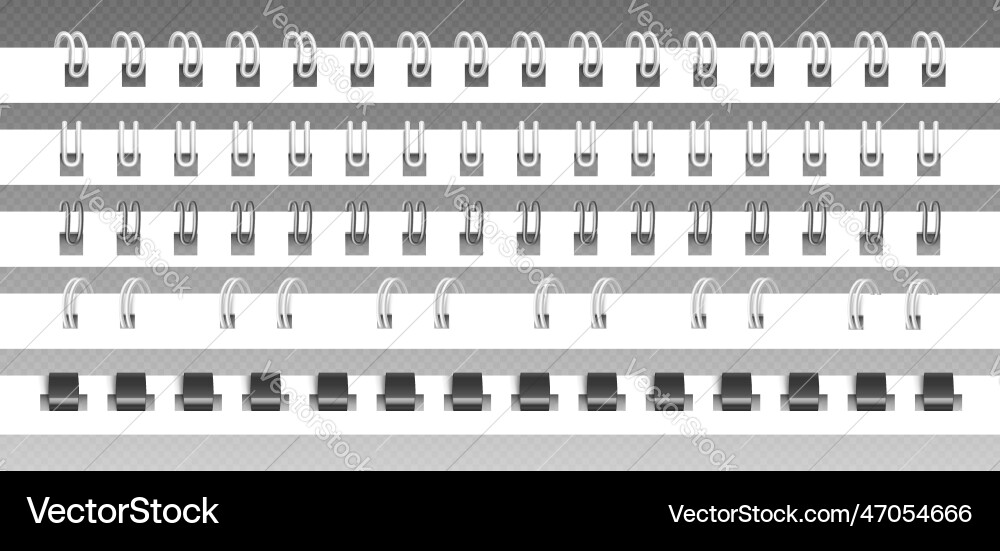 Realistic set of notebook binders on transparent Realistic set of notebook binders on transparent vector image