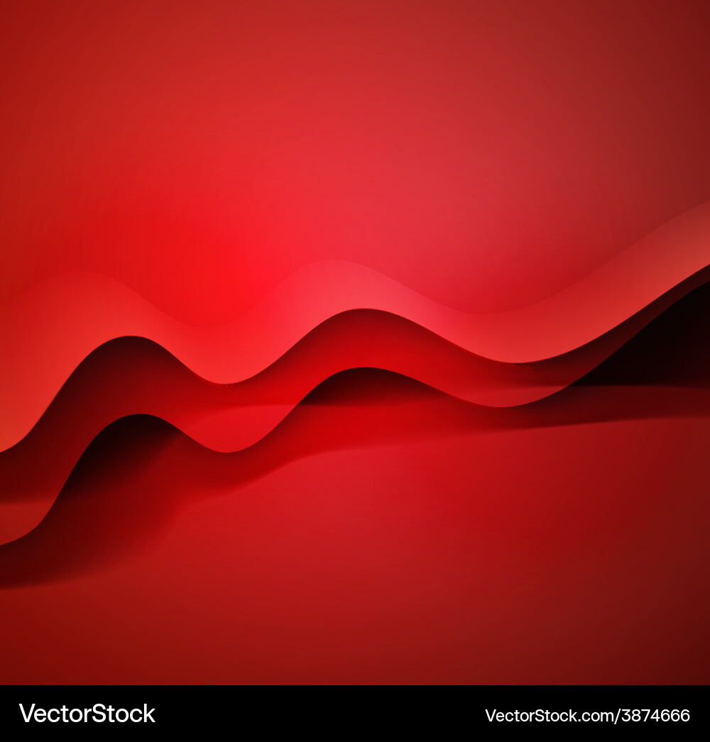 Red Abstract Background with Curves vector image
