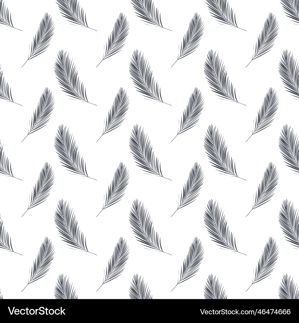 Seamless pattern with palm branch vector image