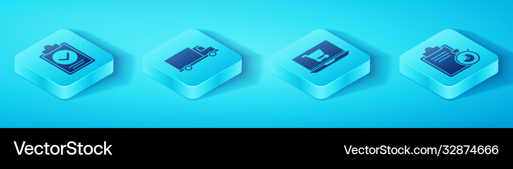 Set isometric verification delivery list Vector Image
