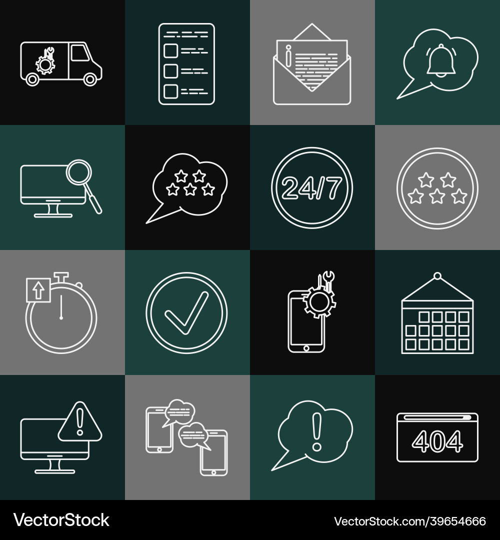 Set line page with a 404 error calendar five vector image