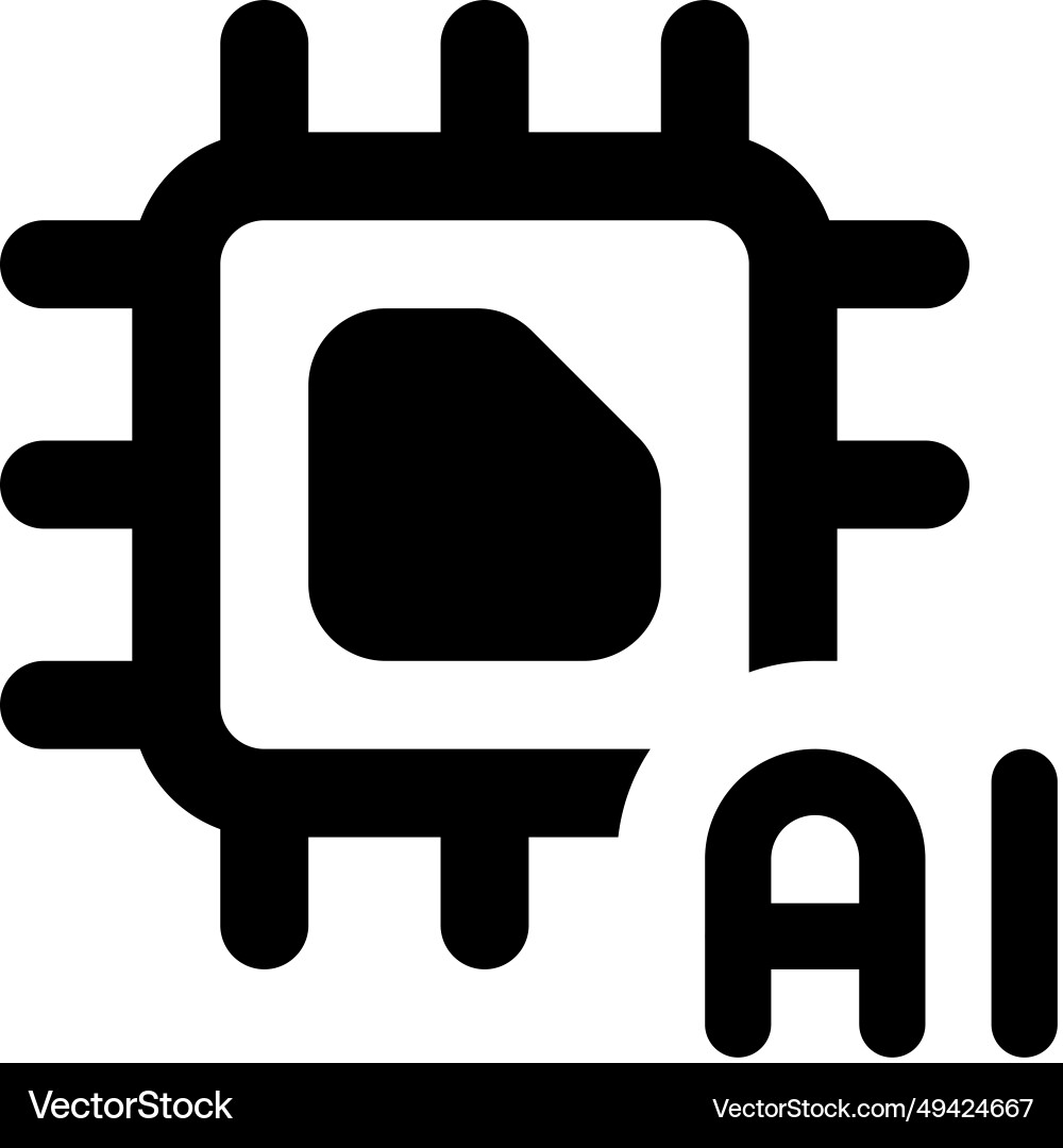 Ai chip with high computing power Vector Image