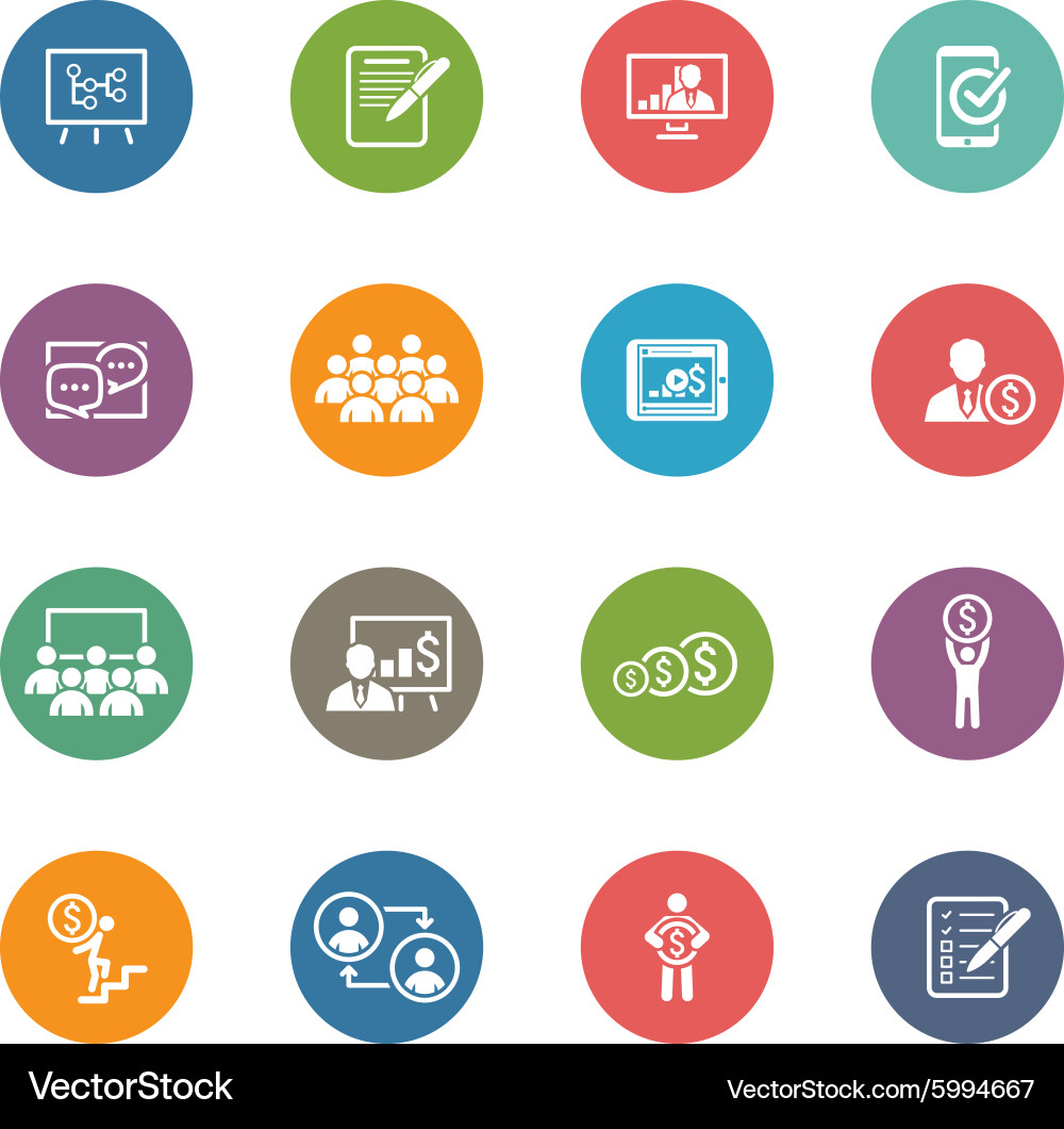 Business Coaching und Training Icons Vektorbild