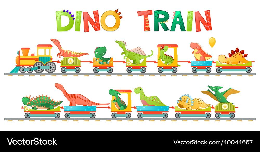 Cartoon Zug mit Dinosaur Vektorbild