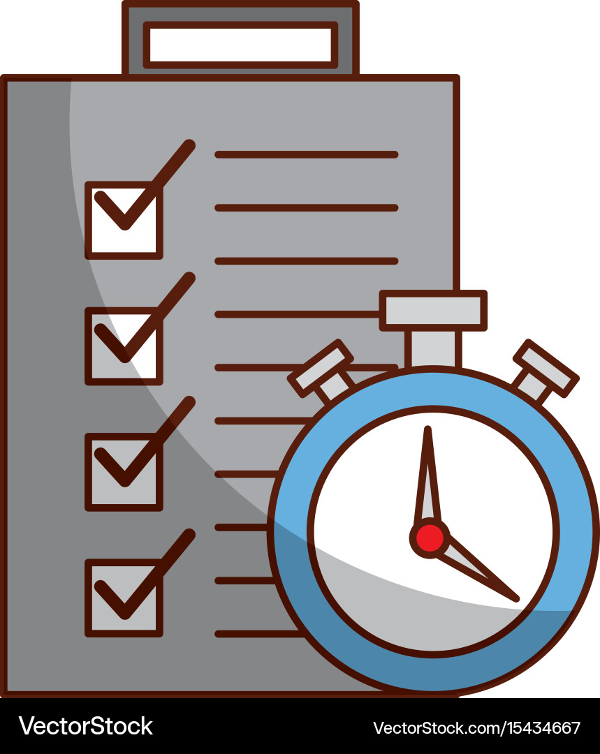 Checklist order delivery service with chronometer vector image