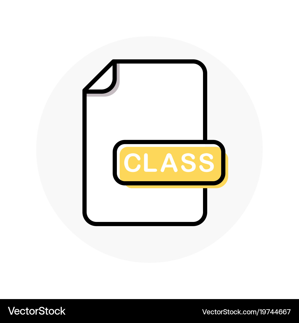 Class file format extension color line icon vector image