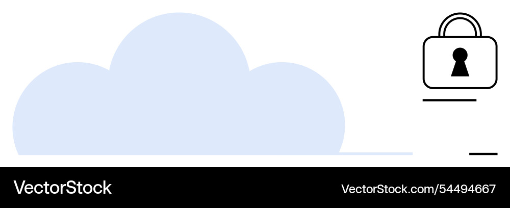Cloud storage with secure padlock indicating data Cloud storage with secure padlock indicating data vector image
