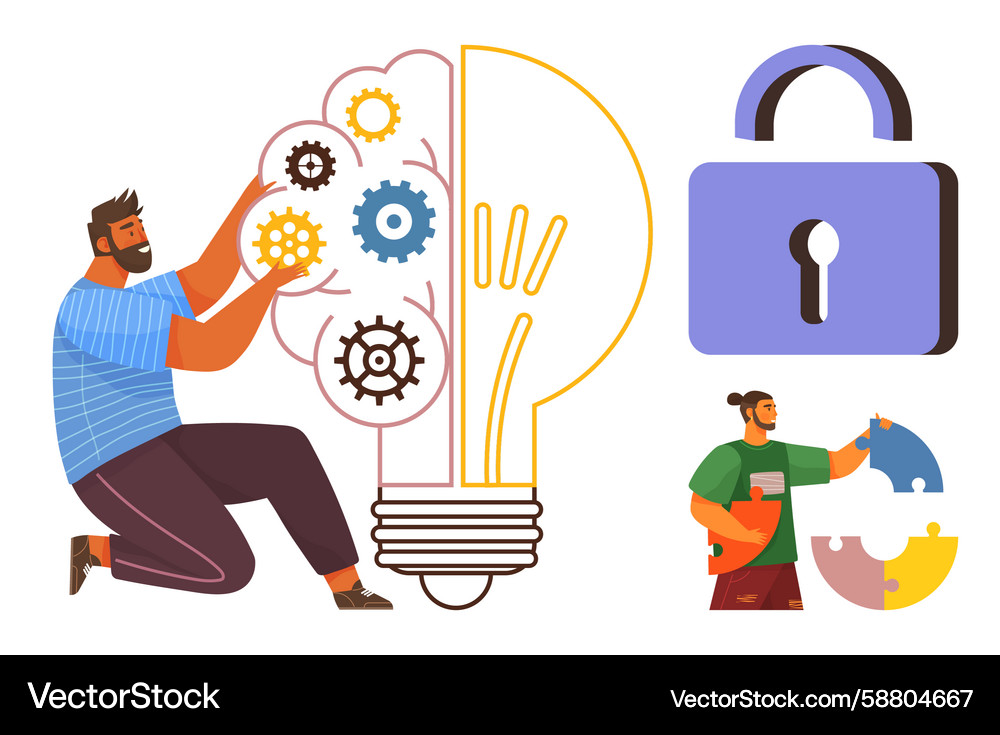 Collaborative innovation through problem-solving Vector Image
