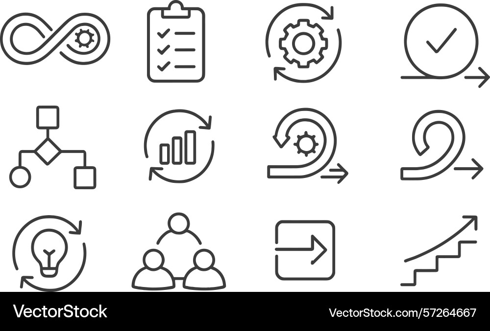 Creative process and workflow icons representing Creative process and workflow icons representing vector image
