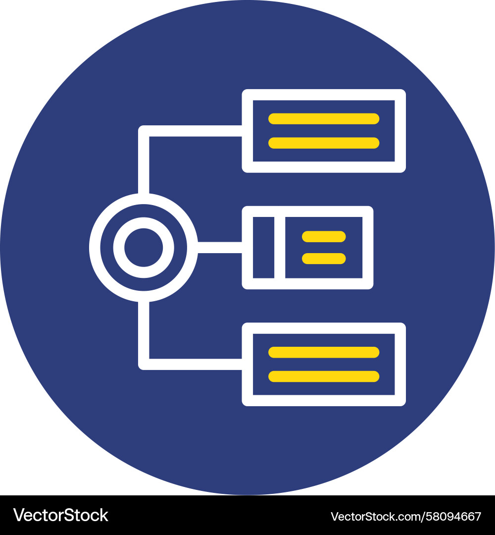 Dual Line Circle Algorithm Icon Vector Image