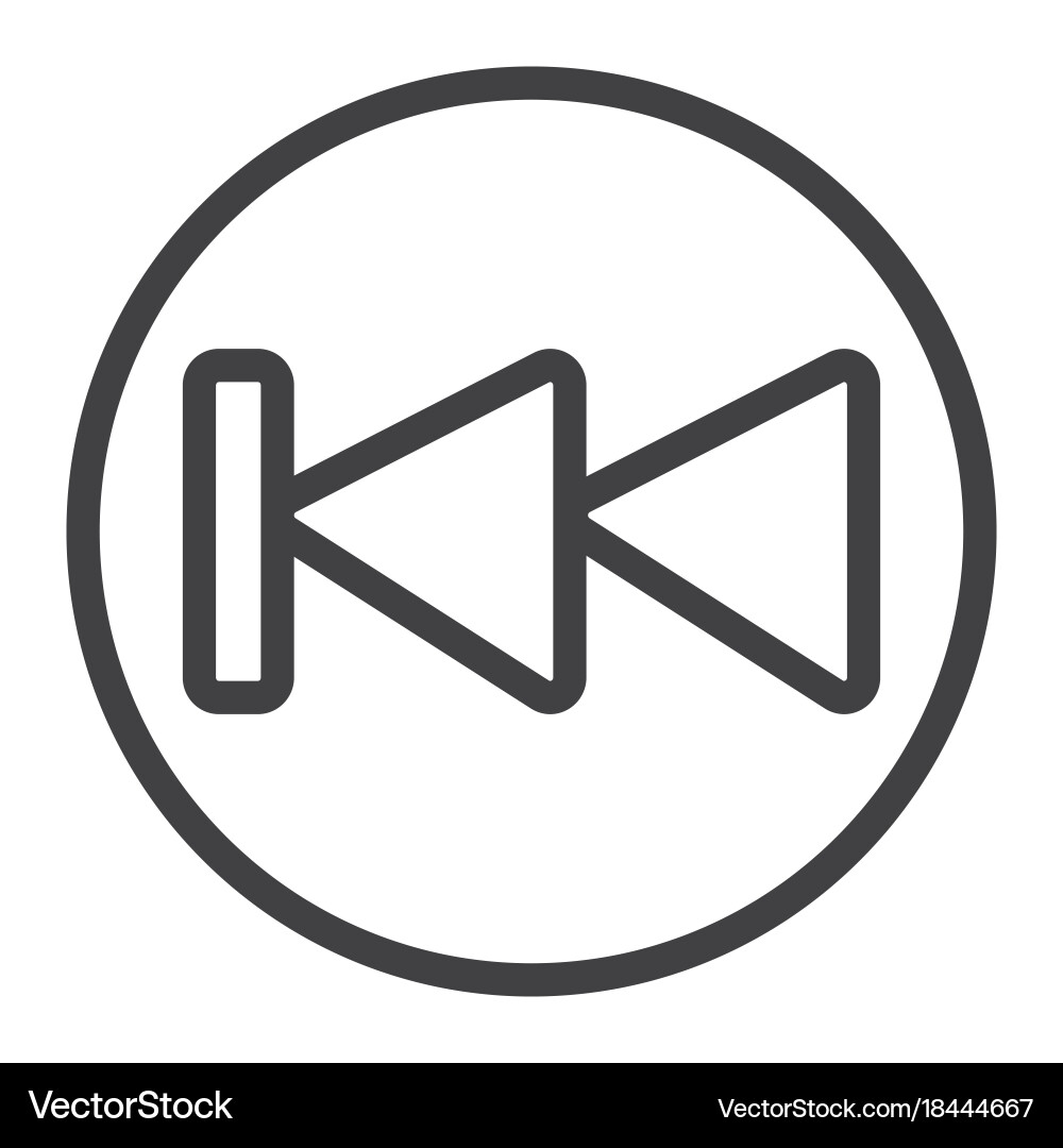 Fast backward line icon web and mobile audio vector image