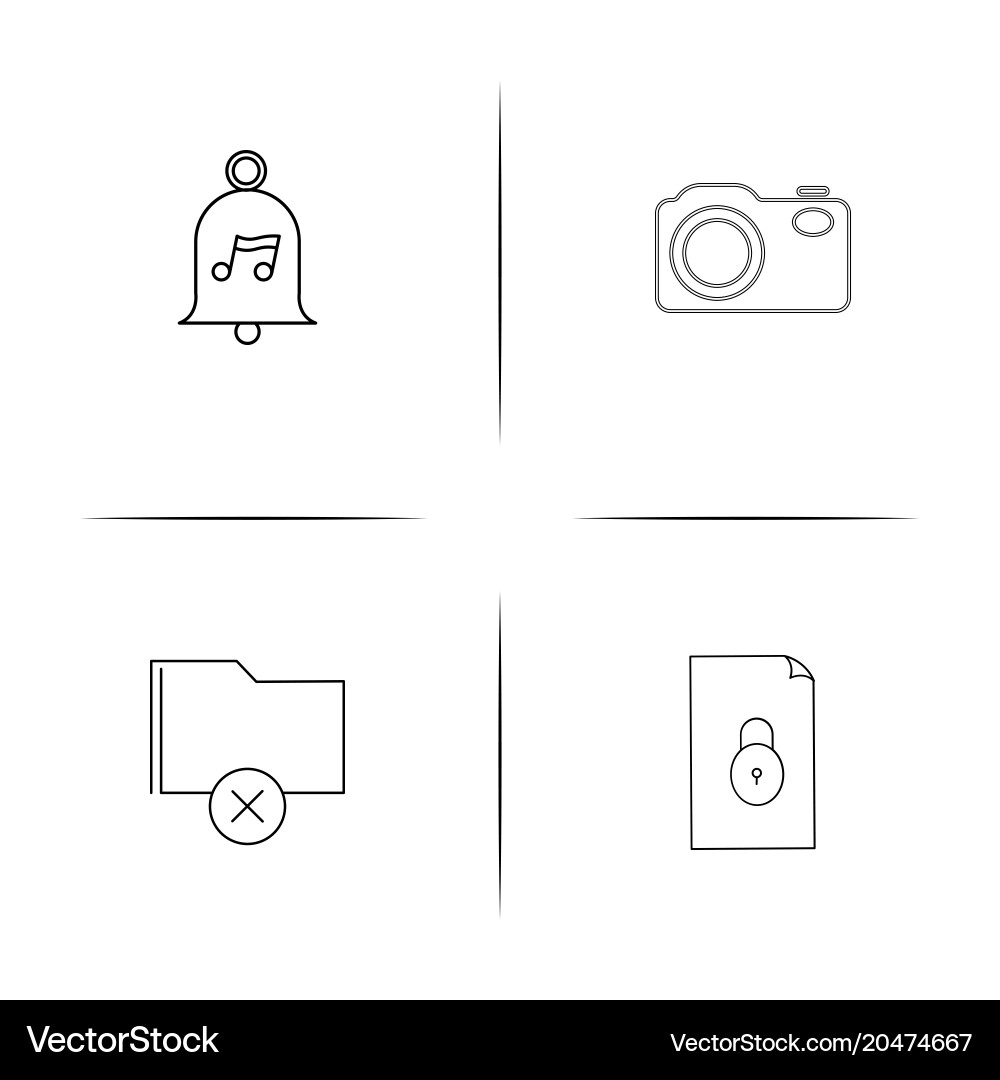 Files and folders sign simple linear icons set vector image