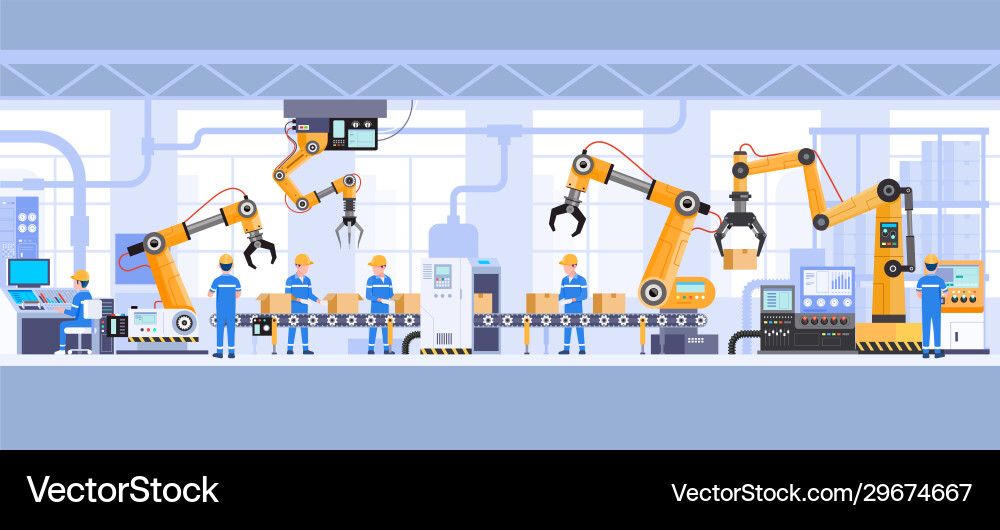 Industrial factory building inside Royalty Free Vector Image