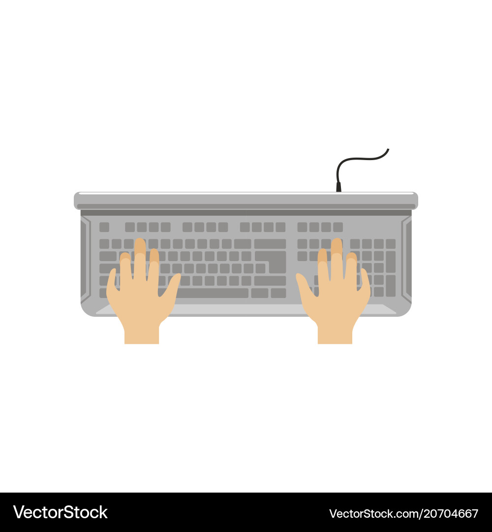 Man Typing on Keyboard vector image