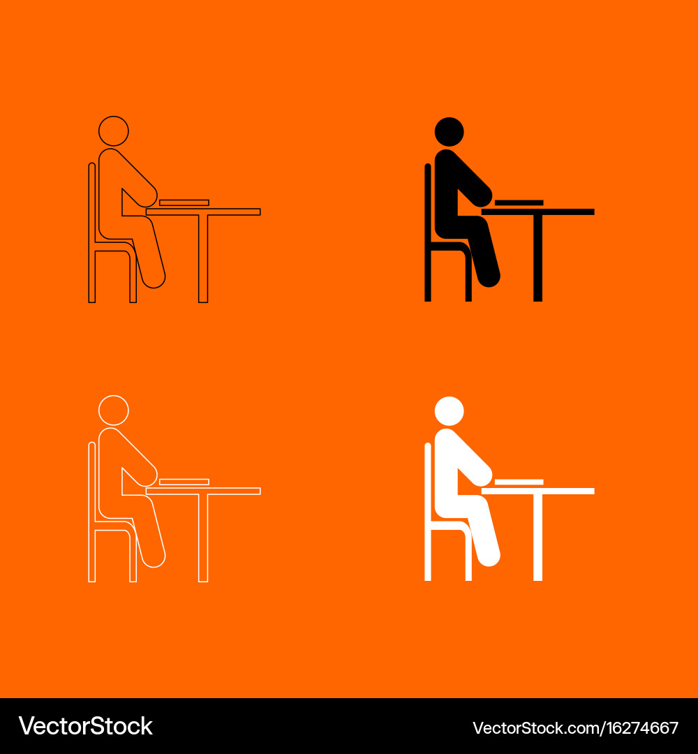 Man with notepad - stick icon Vector Image