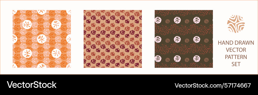 Polka dot blockprint seamless pattern set Polka dot blockprint seamless pattern set vector image