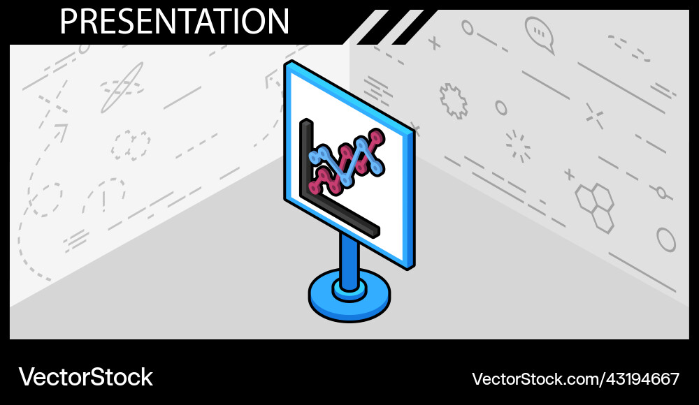 Presentation isometric design icon web 3d Presentation isometric design icon web 3d vector image