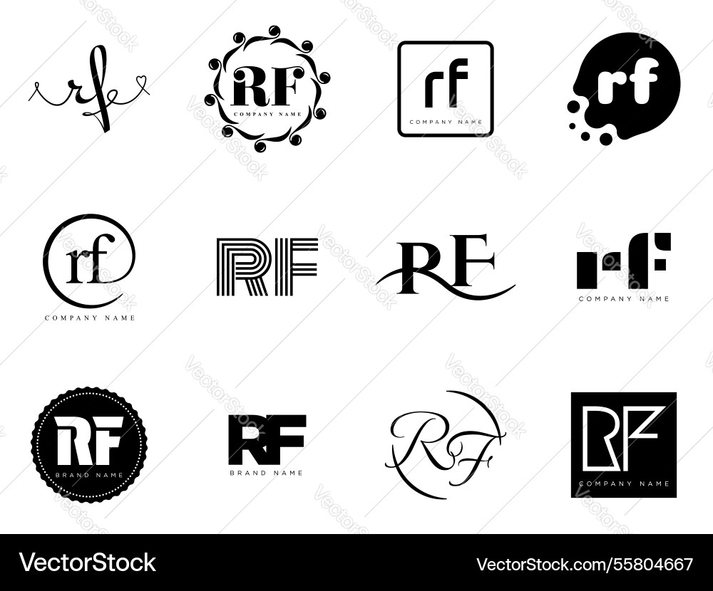 Rf logo company template letter r and f logotype Rf logo company template letter r and f logotype Vector Image