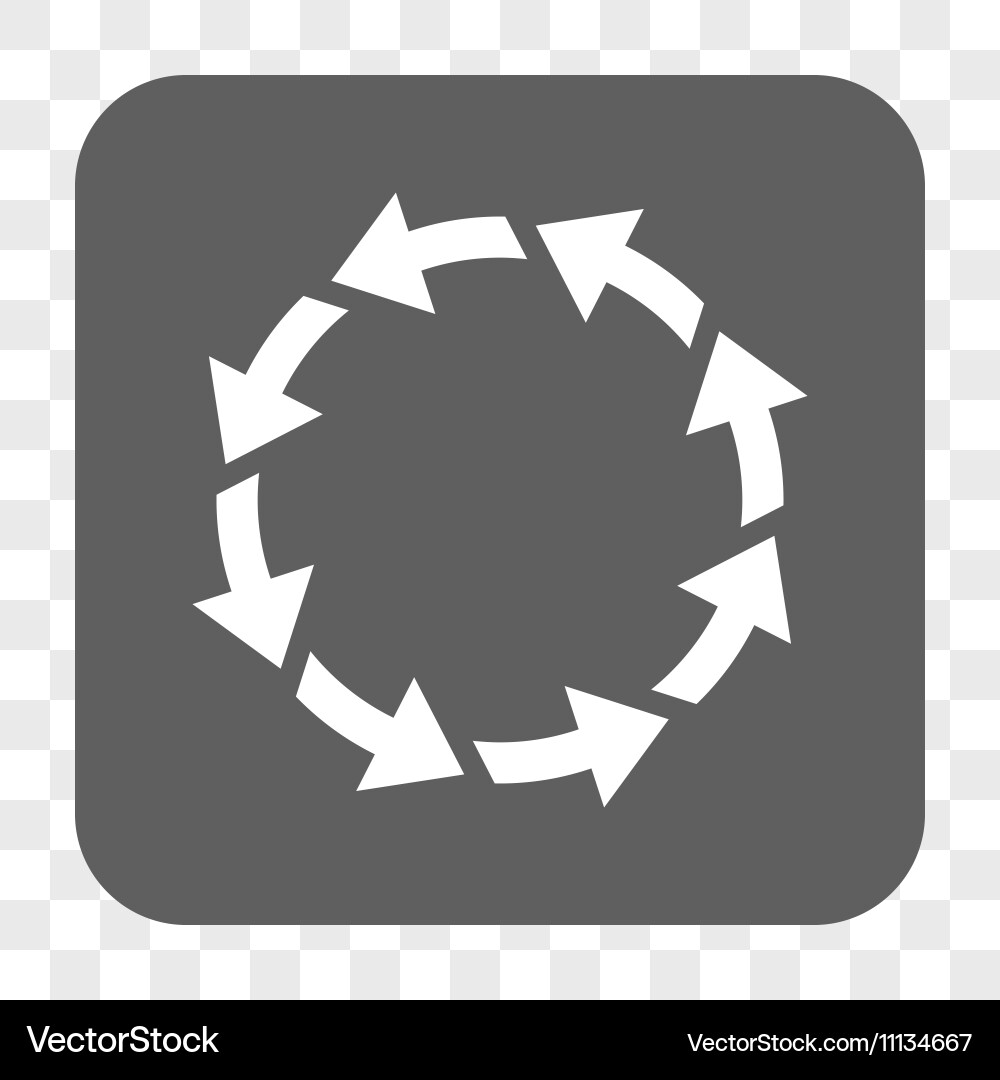 Rotate ccw rounded square button vector image