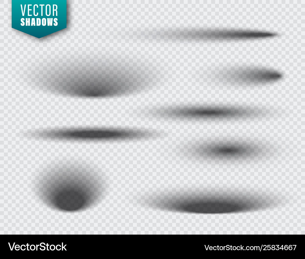 Shadows set on transparent background Shadows set on transparent background vector image