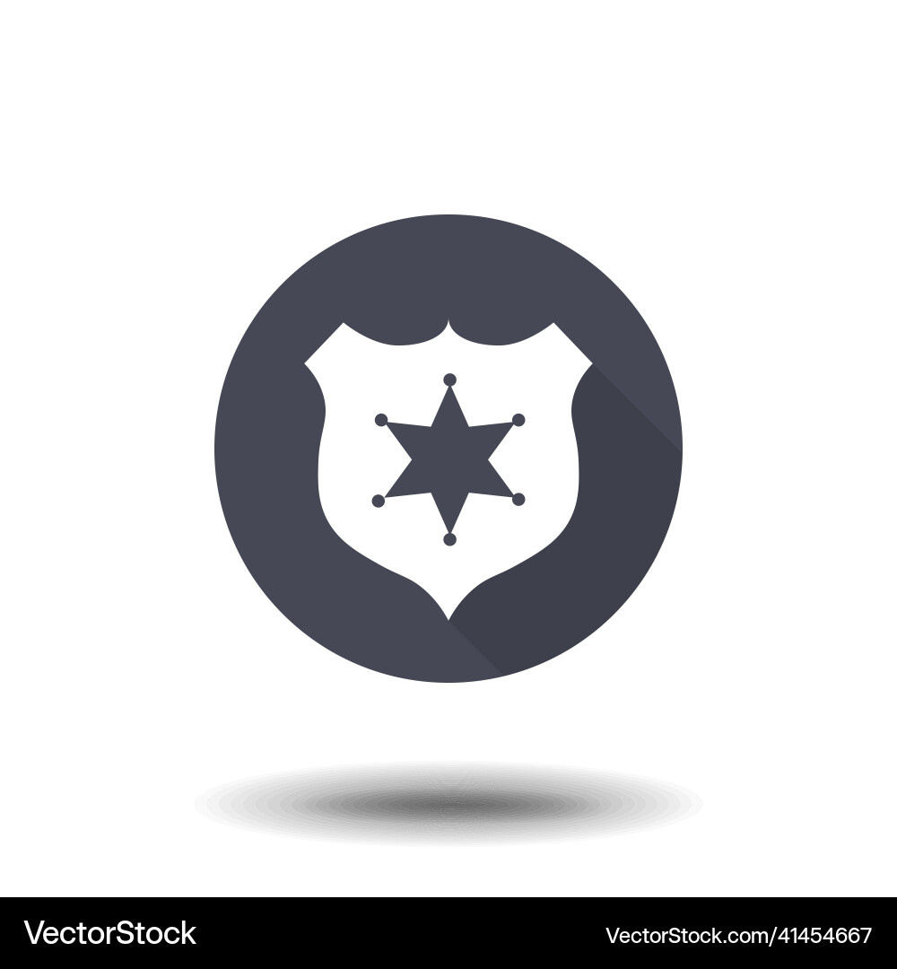 Sheriff badge with star icon filled flat sign Vector Image