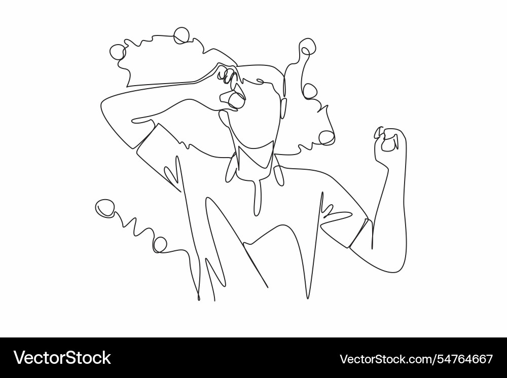 Single continuous line drawing a man lying Single continuous line drawing a man lying vector image