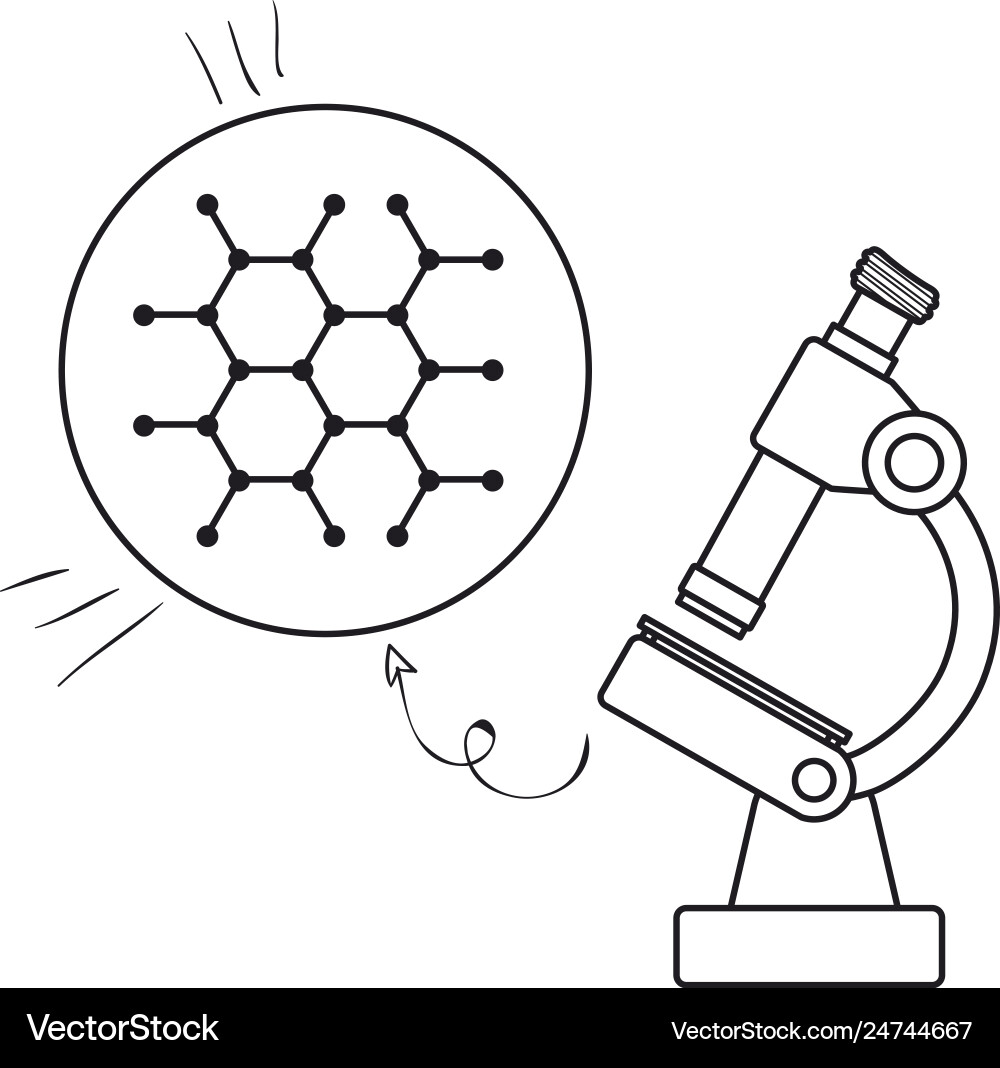 Structure molecular with microscope Structure molecular with microscope Vector Image