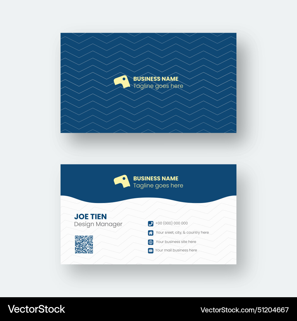Two side name card design template with simple Two side name card design template with simple vector image