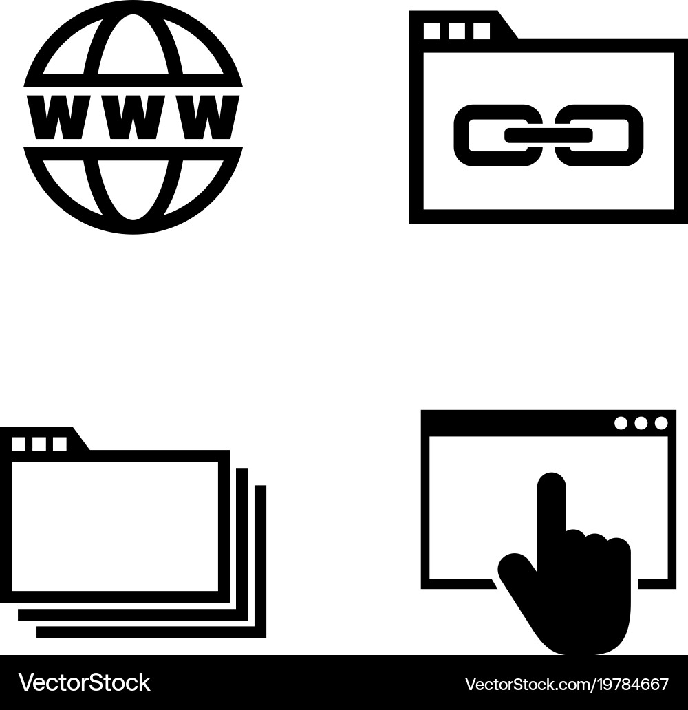 Web browsing simple related icons Vector Image