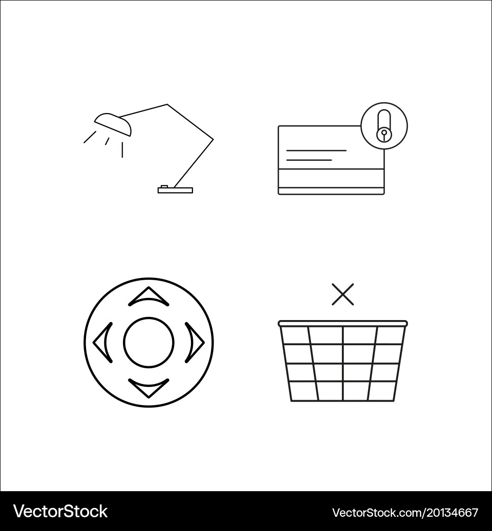 Web simple linear icon setsimple outline icons vector image
