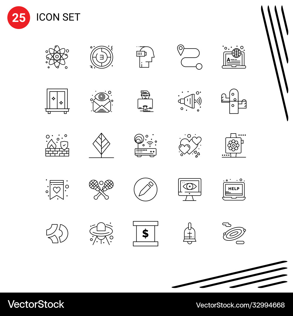 25 universal lines set for web and mobile Vector Image