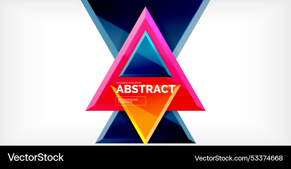 Abstract background - colorful triangles with 3d Vector Image