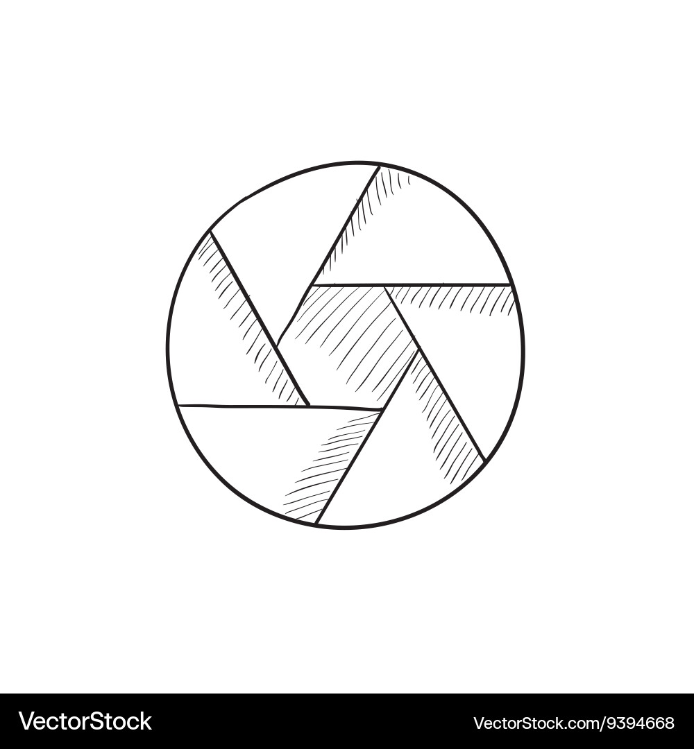 Camera shutter sketch icon Vector Image
